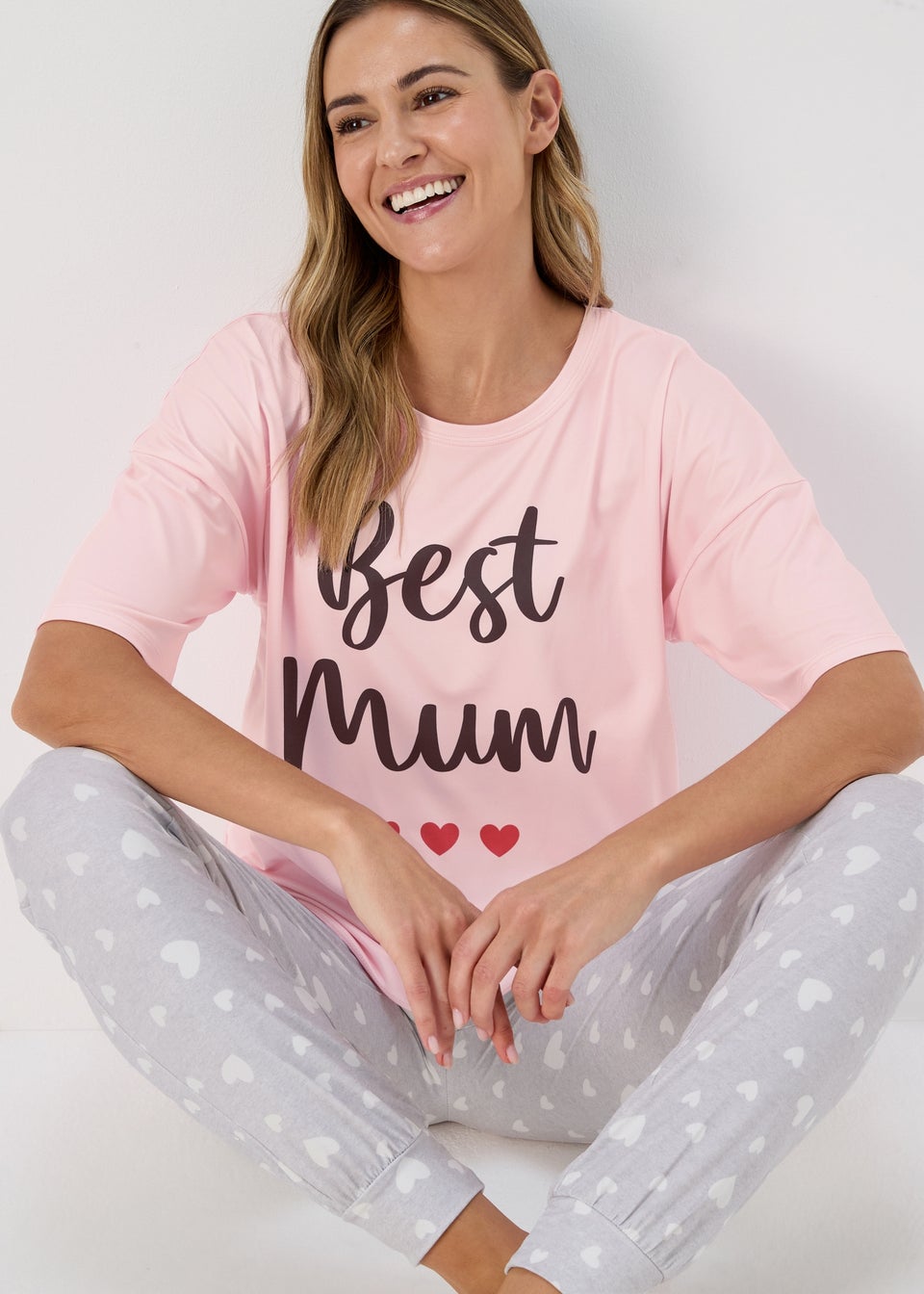 Pink & Grey Best Mum Pyjama Set
