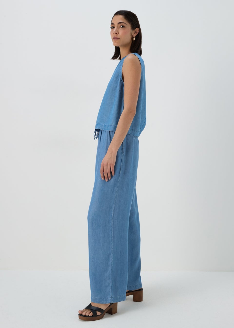 Mid Wash Wide Leg Co Ord Trousers Matalan