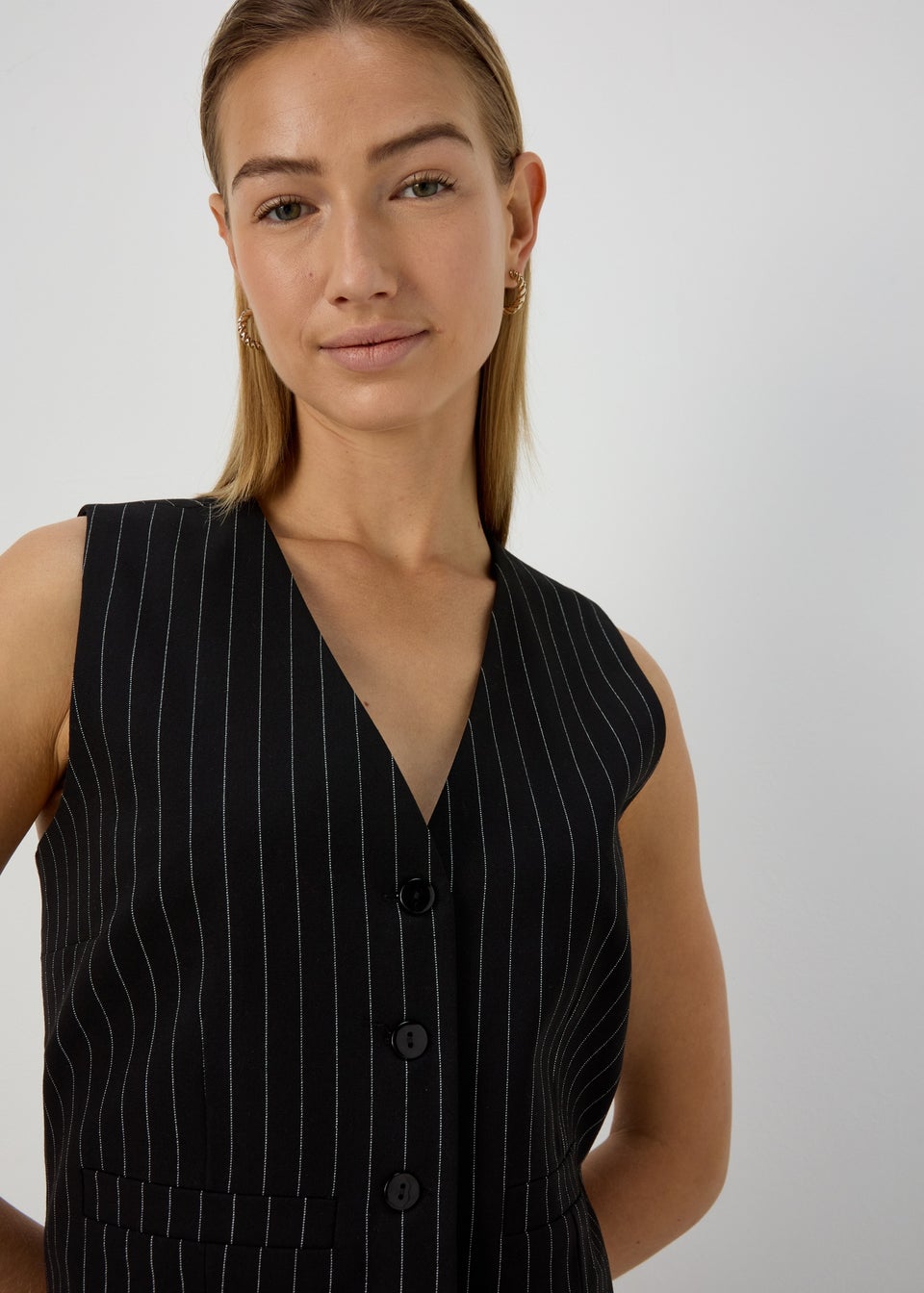 Black Pinstripe Waistcoat