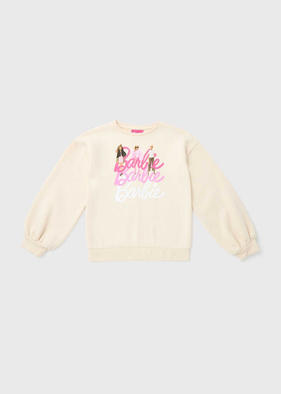 Girls Cream Barbie Logo Sweatshirt (4-11yrs)