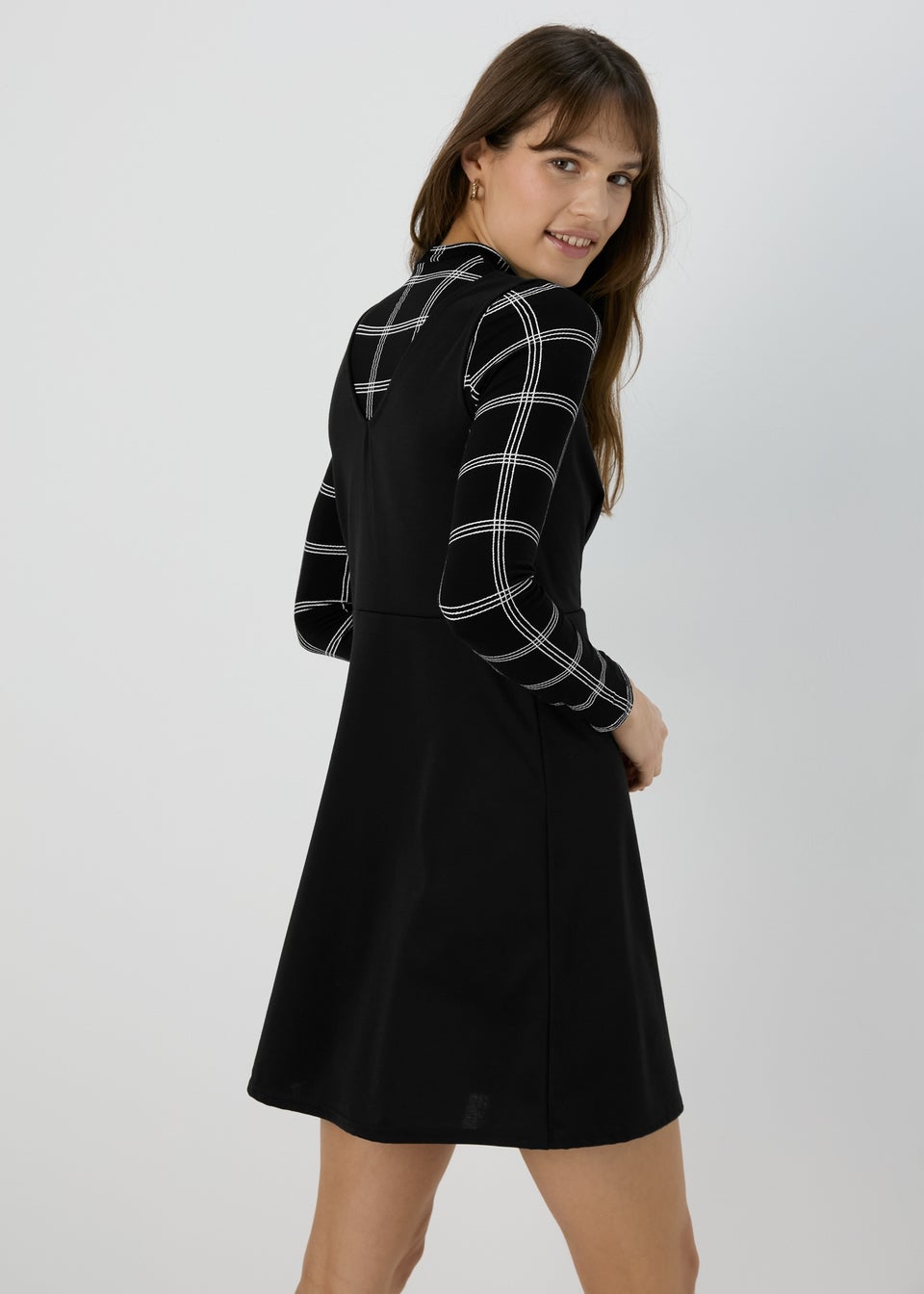 Black Mono Pinafore Dress