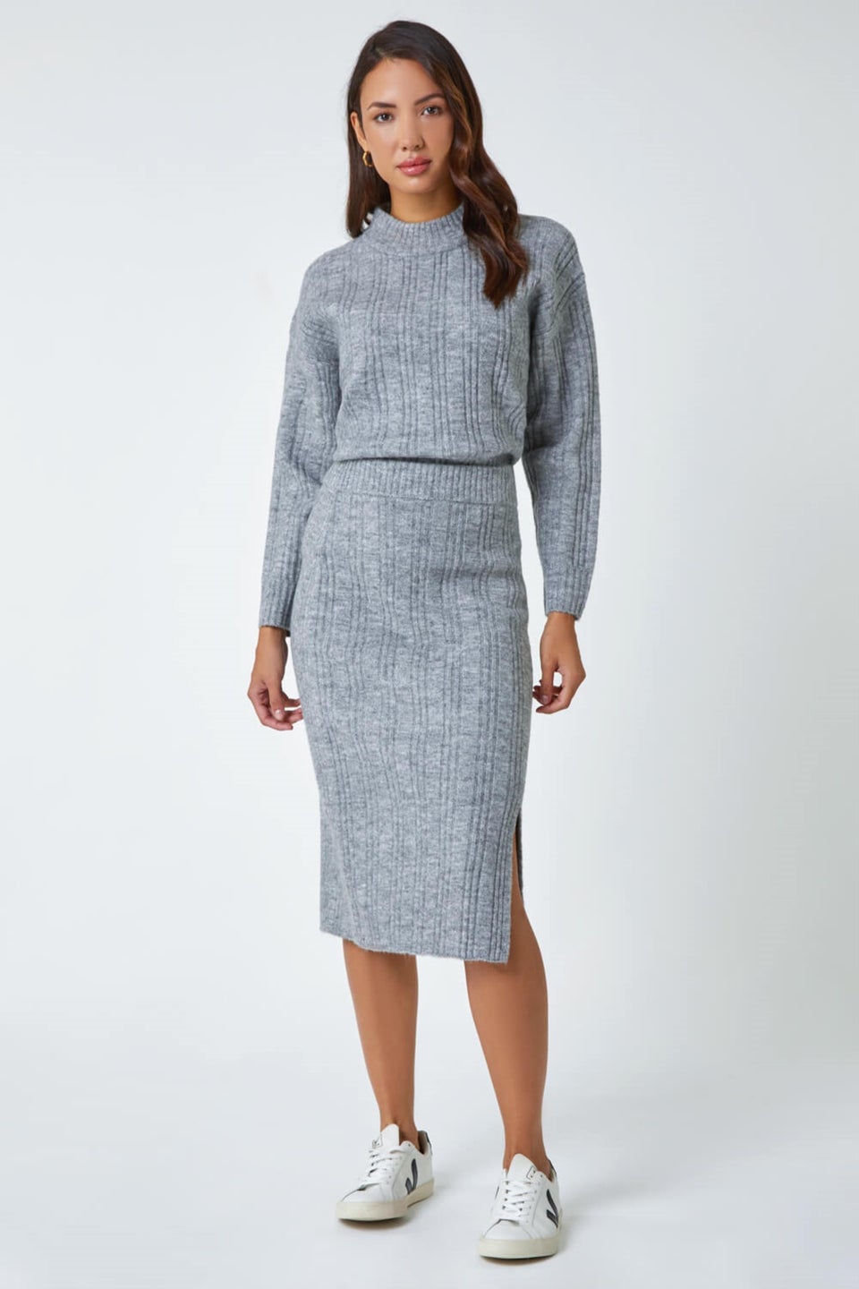 Grey knit pencil skirt store