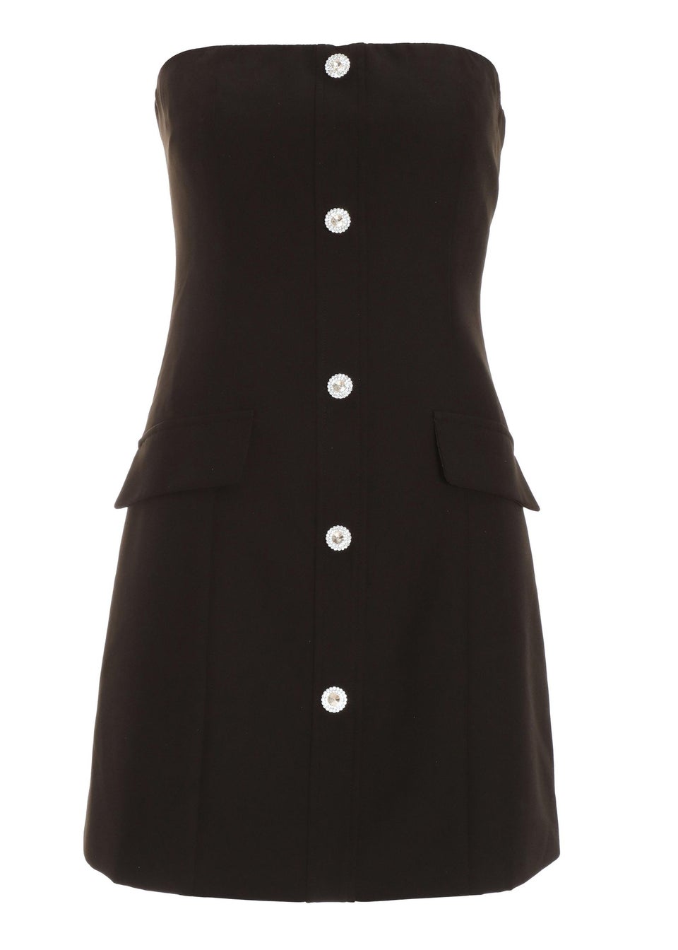 Quiz Black Bandeau Tailored Mini Dress