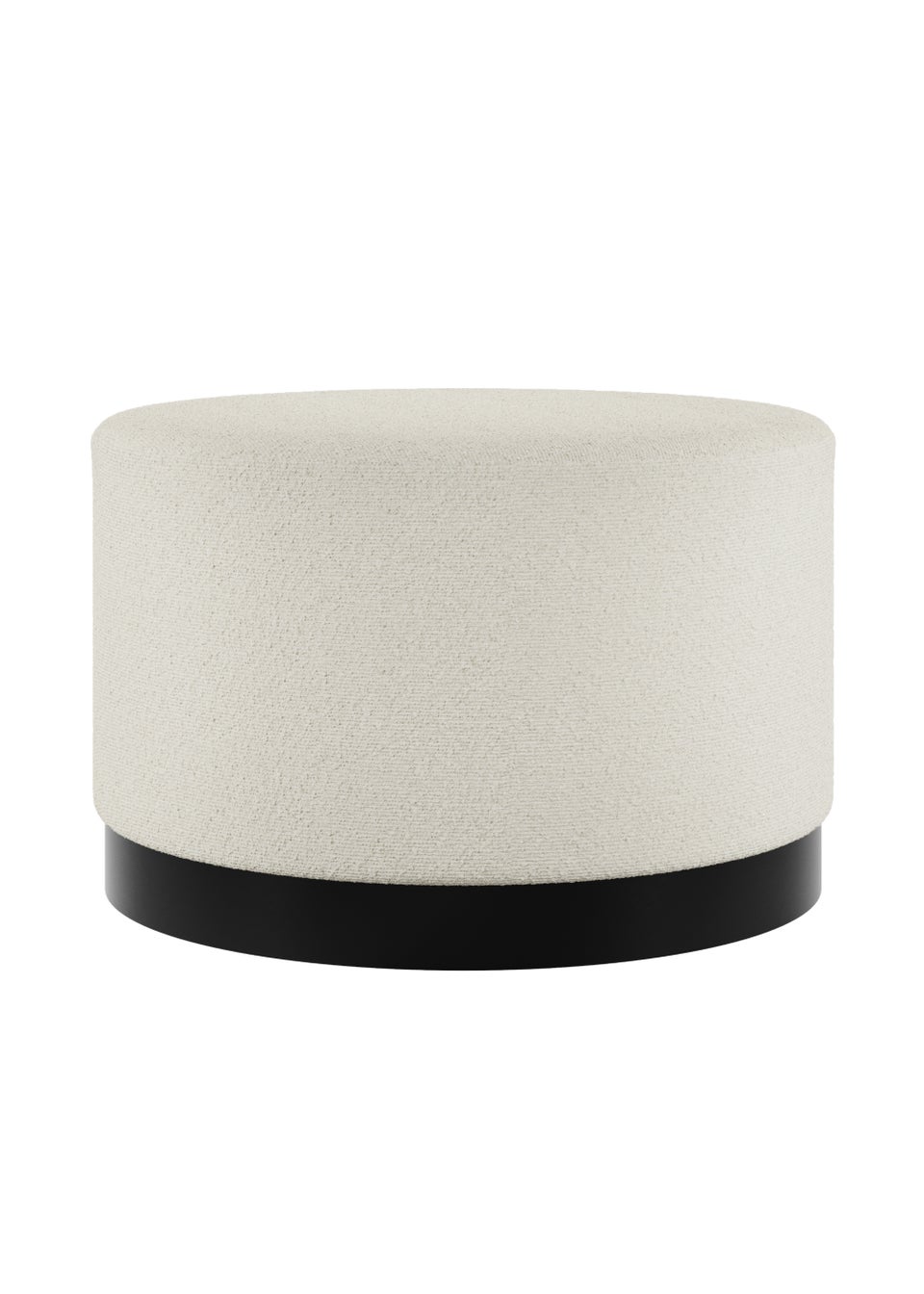 LPD Furniture Lara Pouffe Ivory Boucle Large