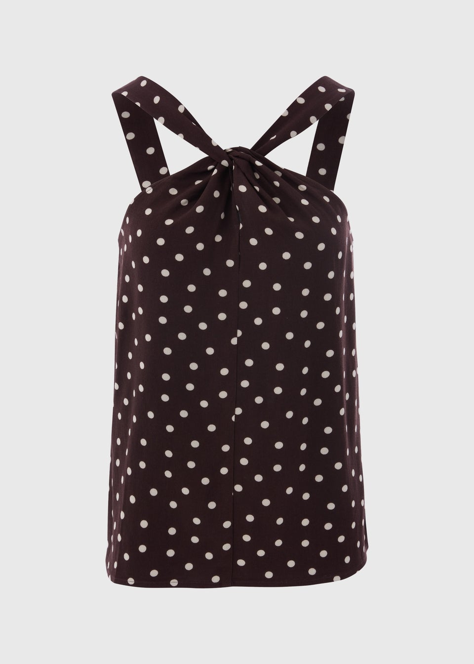 Et Vous Brown Twist Front Spot Co Ord Cami Top