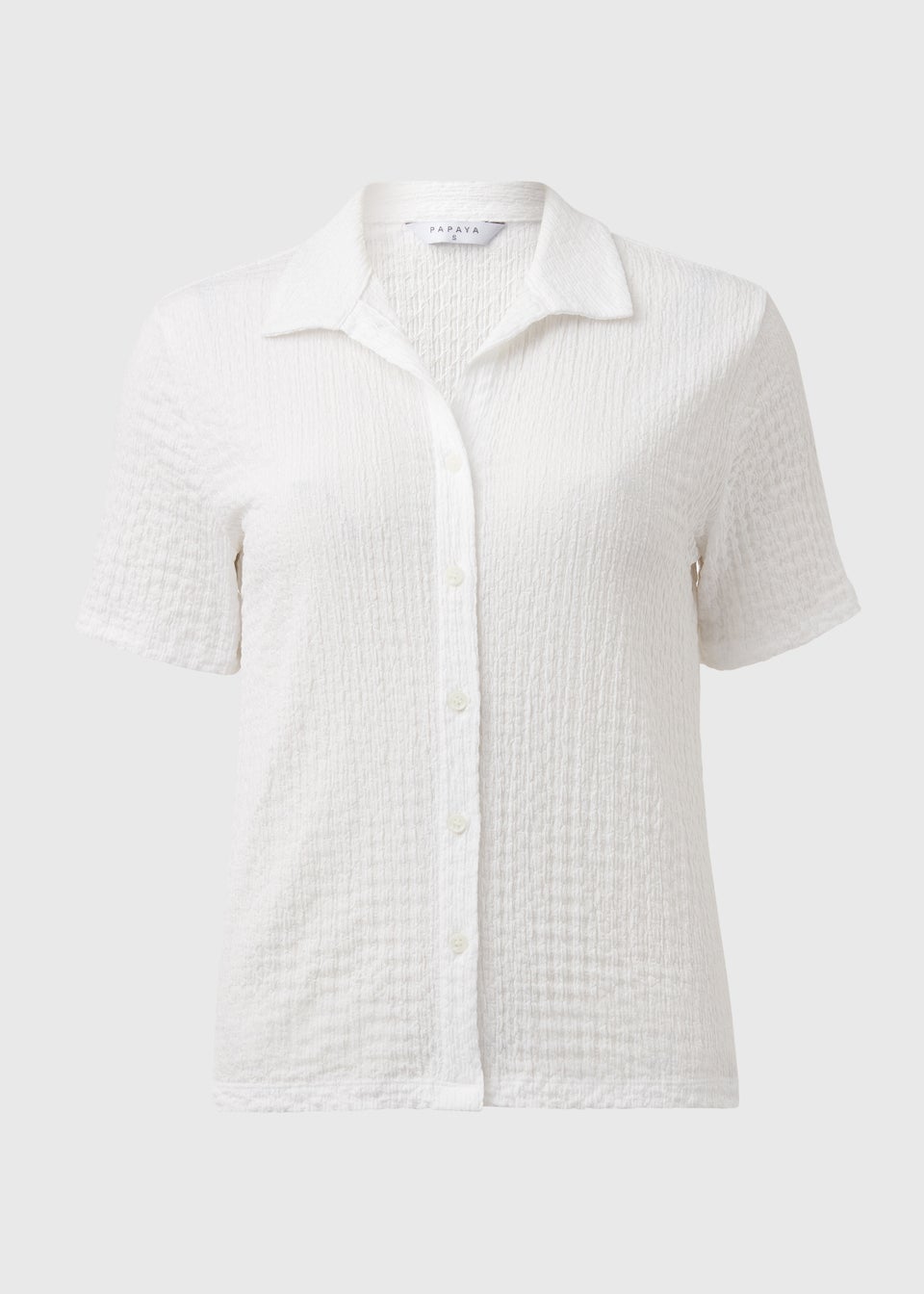 WhiteTextured Short Sleeve Jersey Shirt