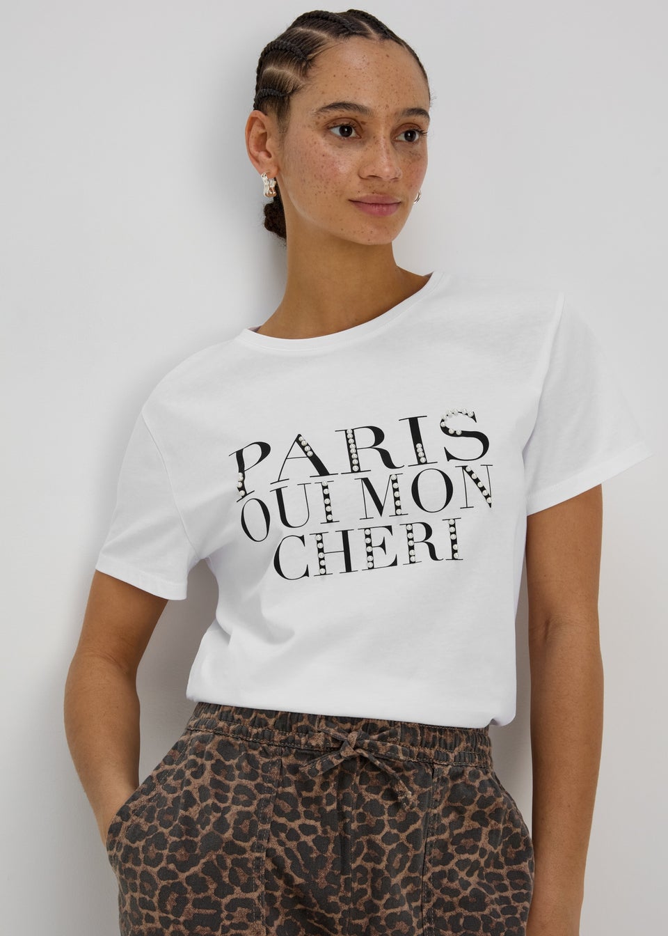 White Paris Slogan T-Shirt