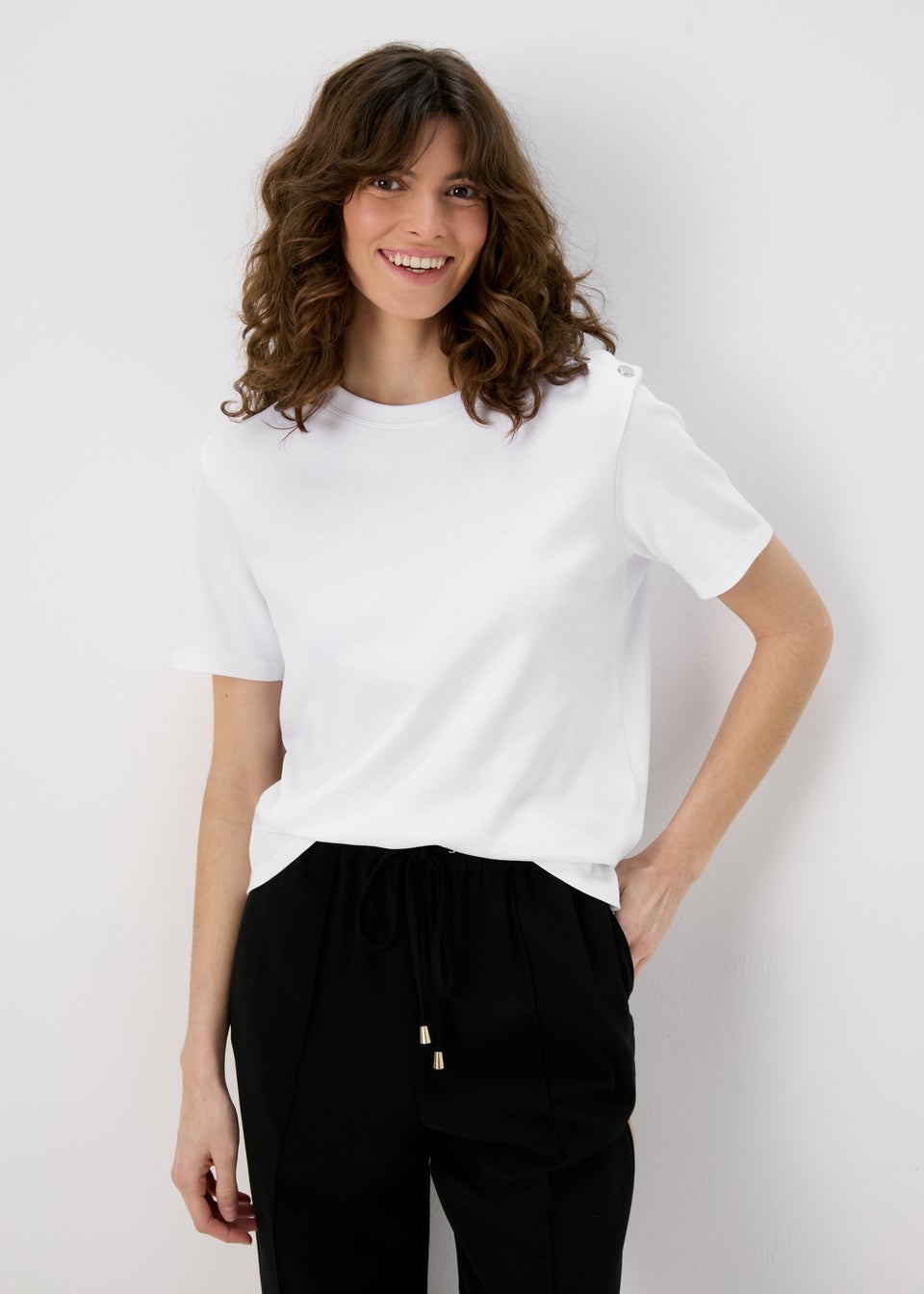 Et Vous White Relaxed Stud T-Shirt