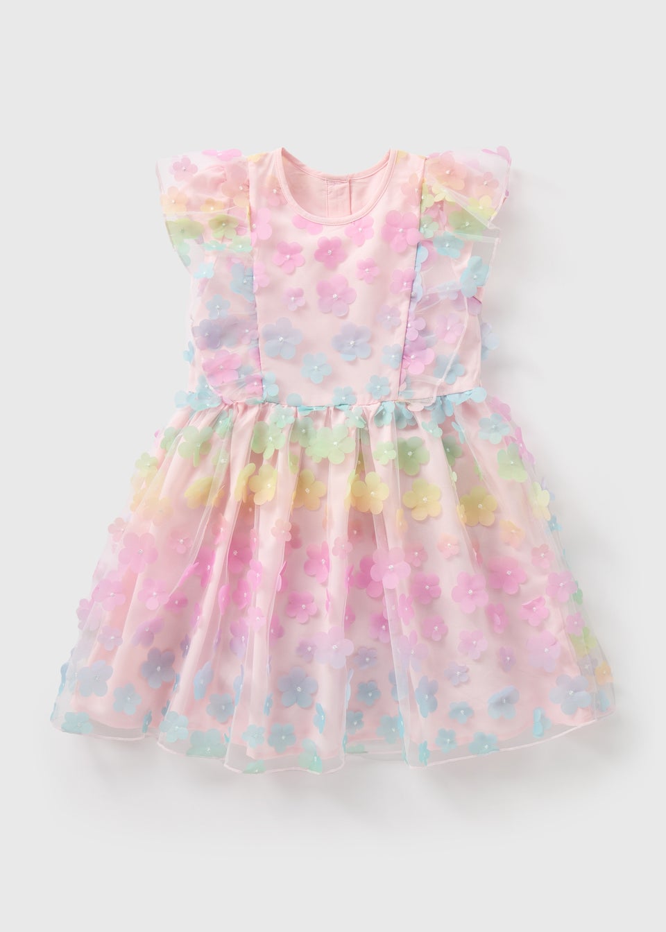 Girls Multicolour Tie Dye 3D Flower Dress 1 7yrs Matalan