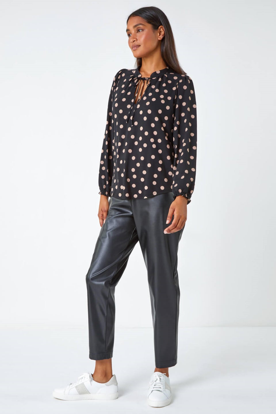 Blusa PIECES Mujer - Manga Larga Con Detalle De Lazo, Estilo Casual