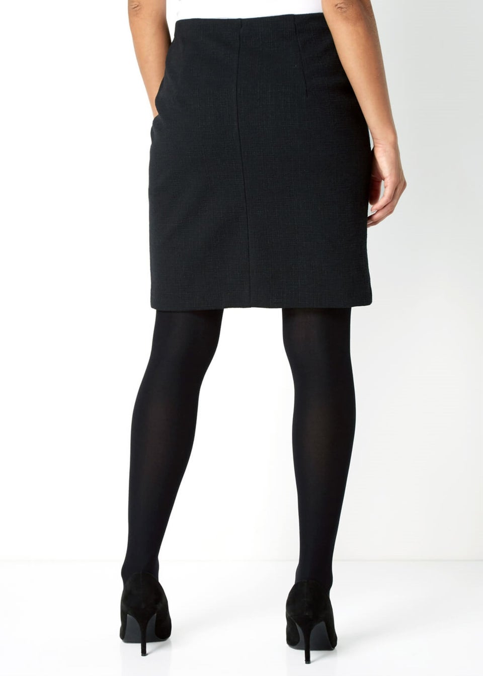 Roman Black Short Textured Jersey Skirt