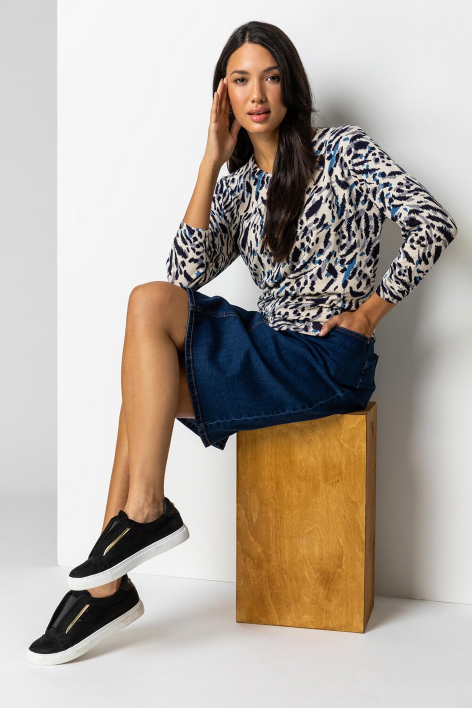 Black denim cheap skirt matalan