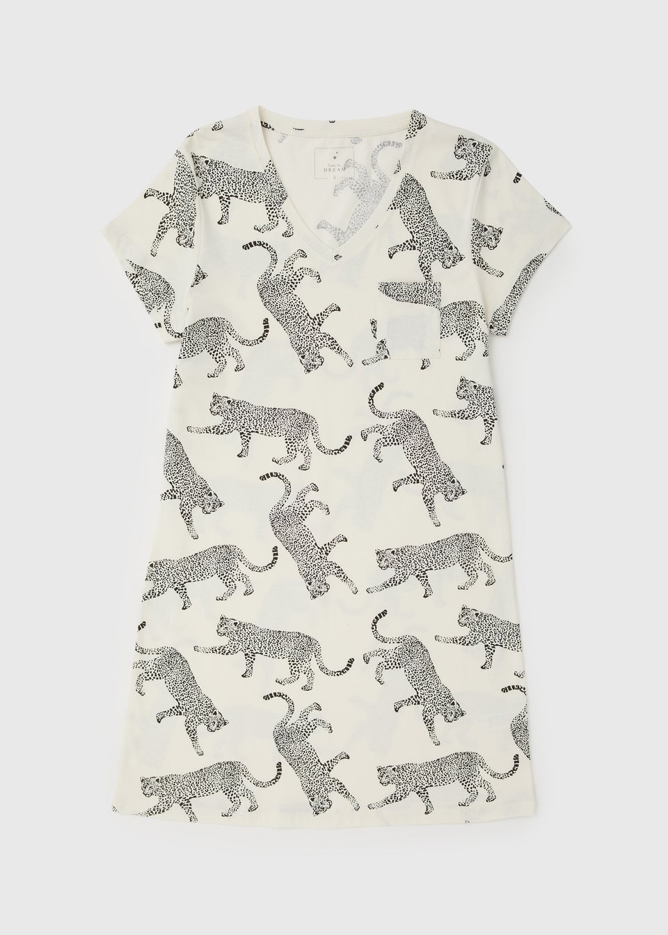 Cream Leopoard V-Neck Nightie