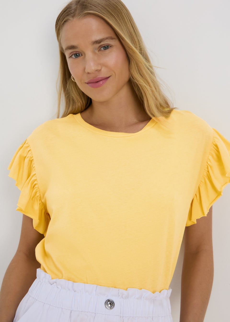 Yellow Frill Sleeve Top