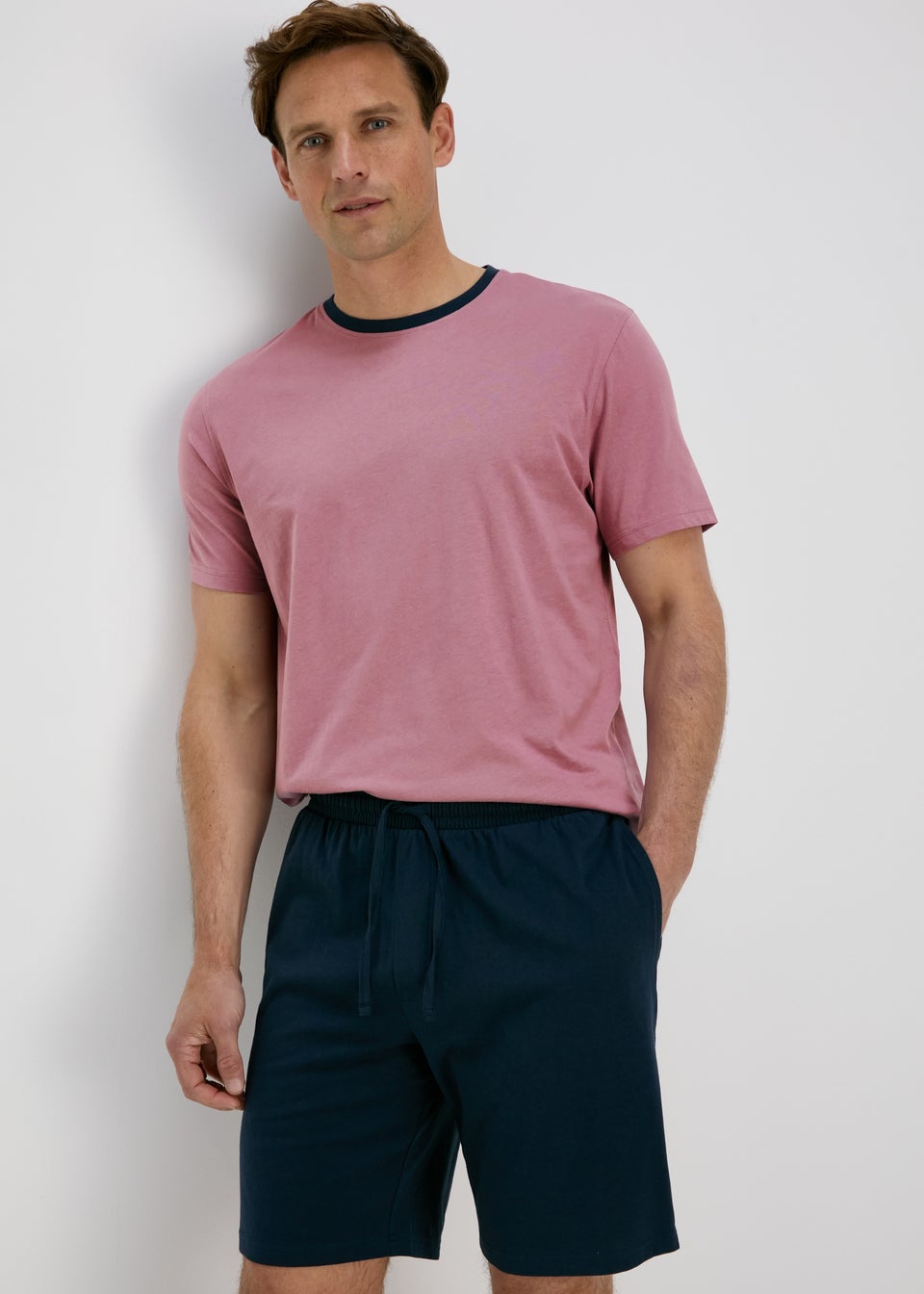 Purple Basic T-Shirt & Shorts Pyjama Set