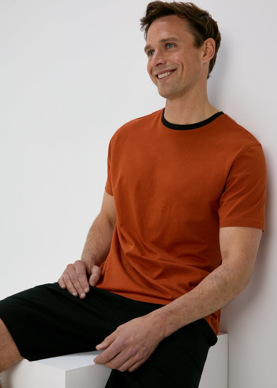 Orange Basic T-Shirt & Shorts Pyjama Set