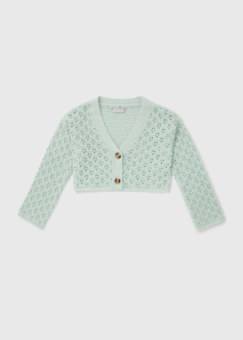 Girls Mint Honeydew Crochet Cardigan (7-13yrs)