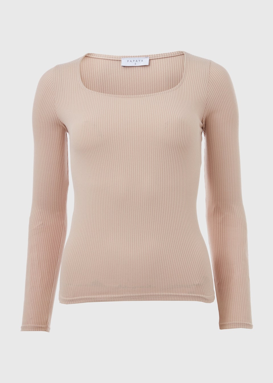 Stone Square Neck Ribbed Top