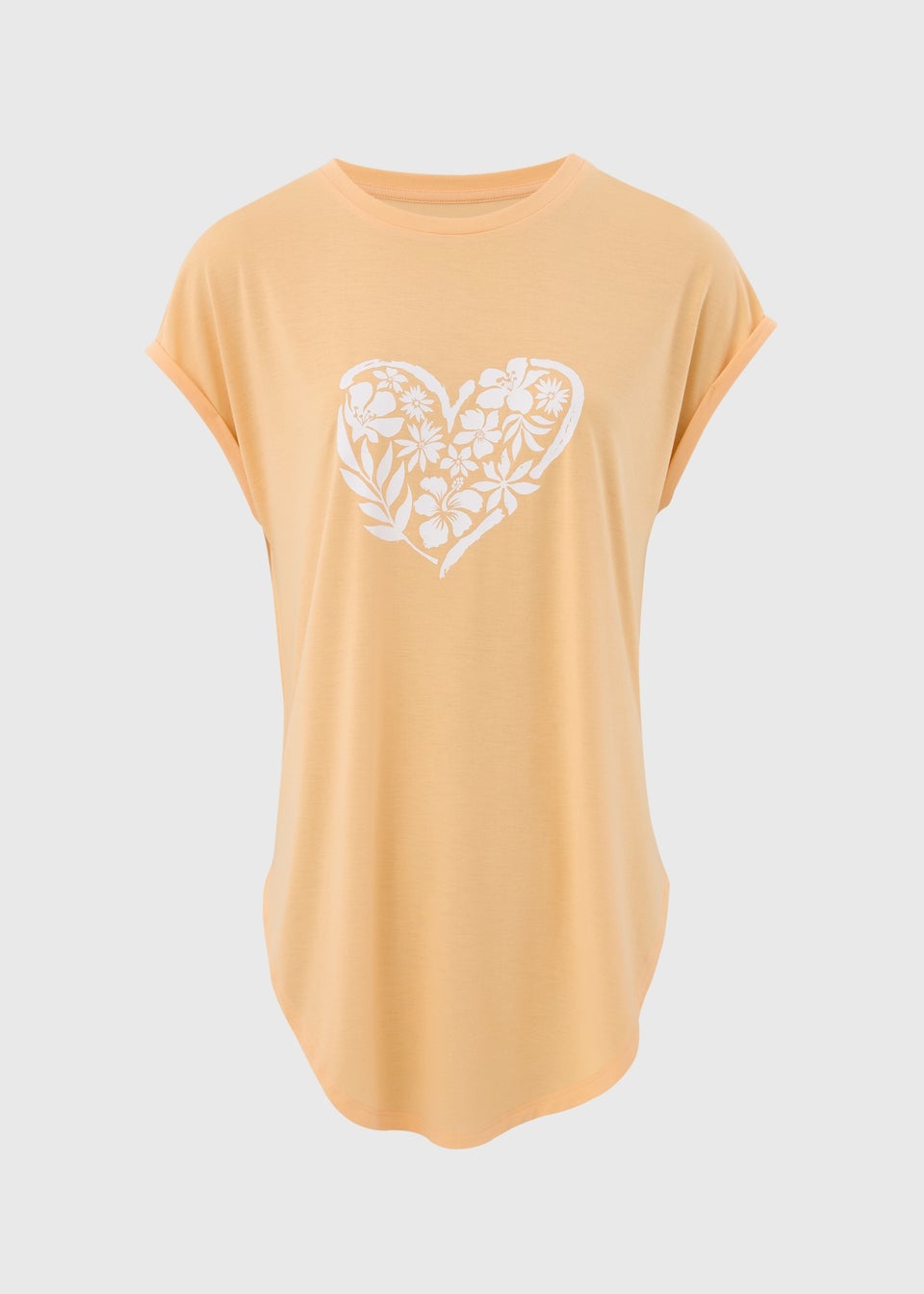 Peach Heart Longline T Shirt