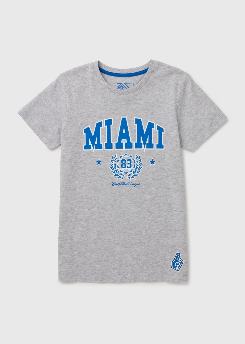 Boys Grey Marl Miami Varsity T-Shirt (7-13yrs)