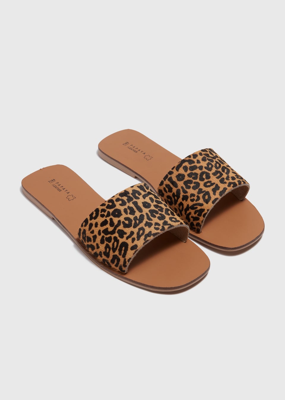 Brown Leopard Skin Mules Matalan