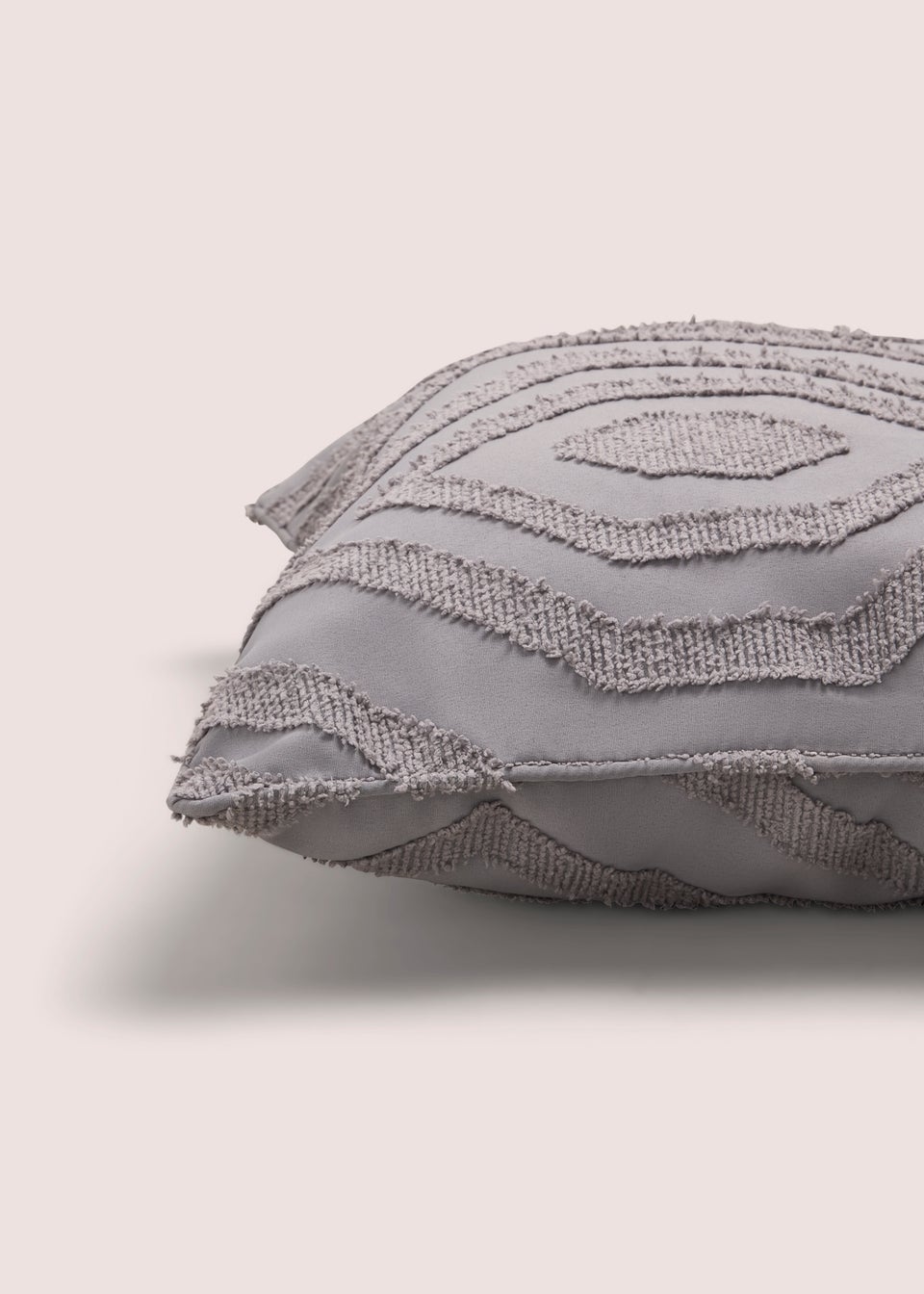 Grey Geo Tufted Cushion (43cm x 43cm)
