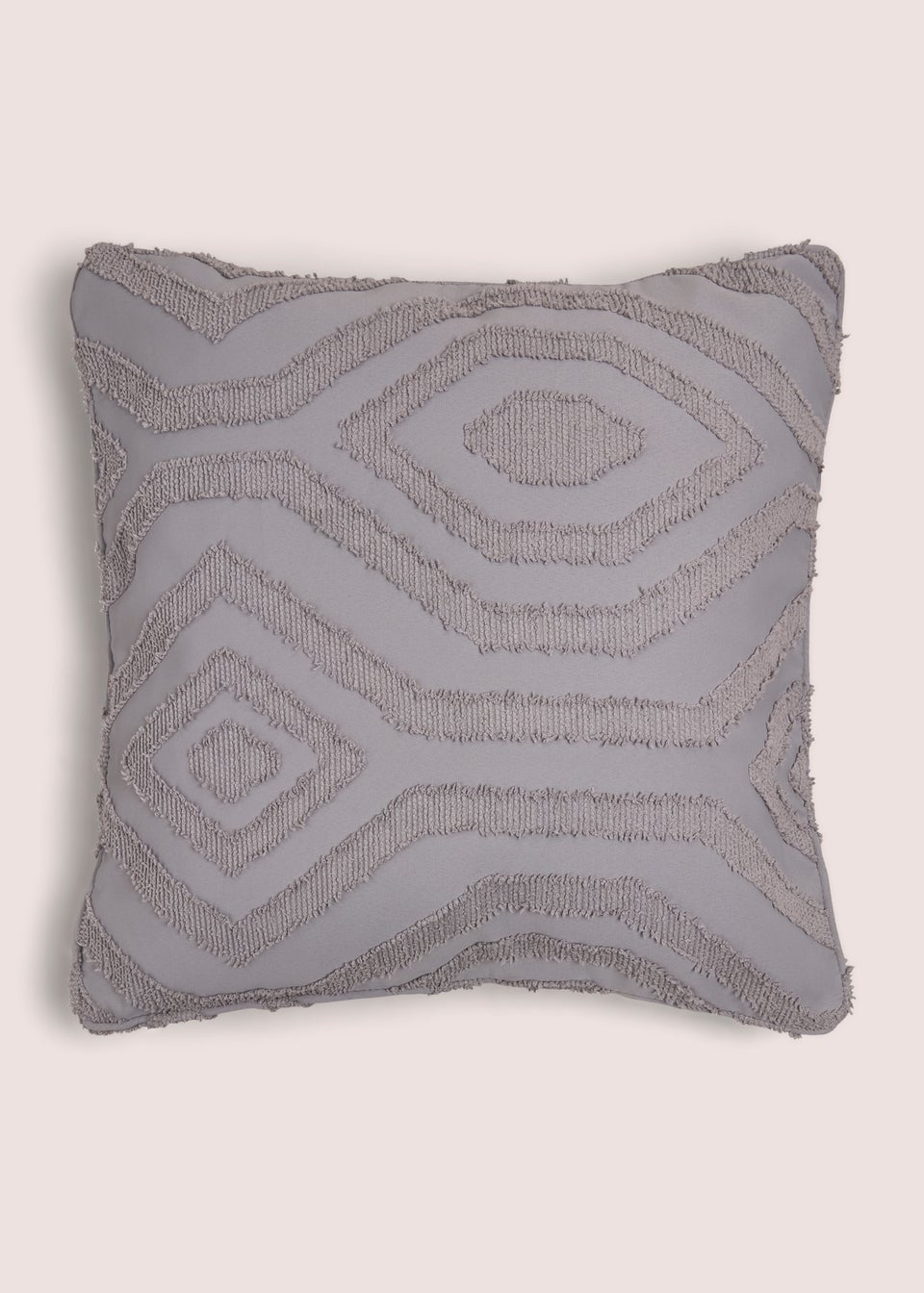 Grey Geo Tufted Cushion (43cm x 43cm)