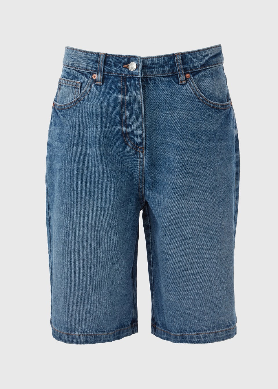 Mid Wash Longline Denim Shorts Matalan