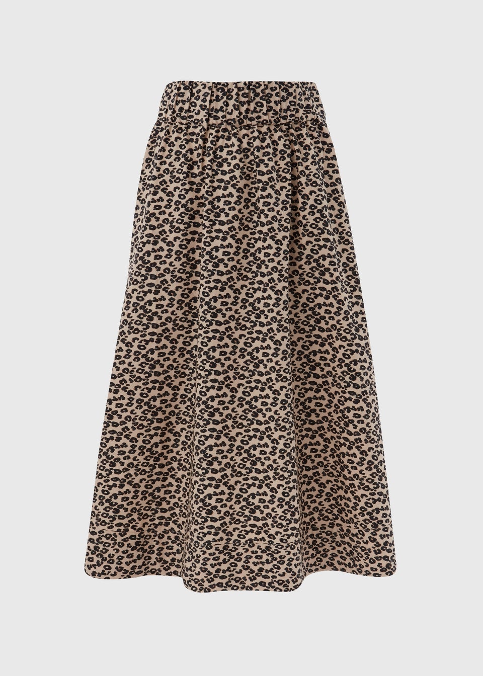 Brown Leopard Print Poplin Skirt Matalan