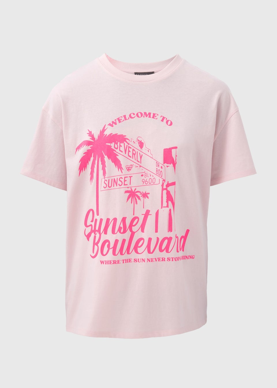 Papaya Petite Pink Venice Beach Oversized T-Shirt