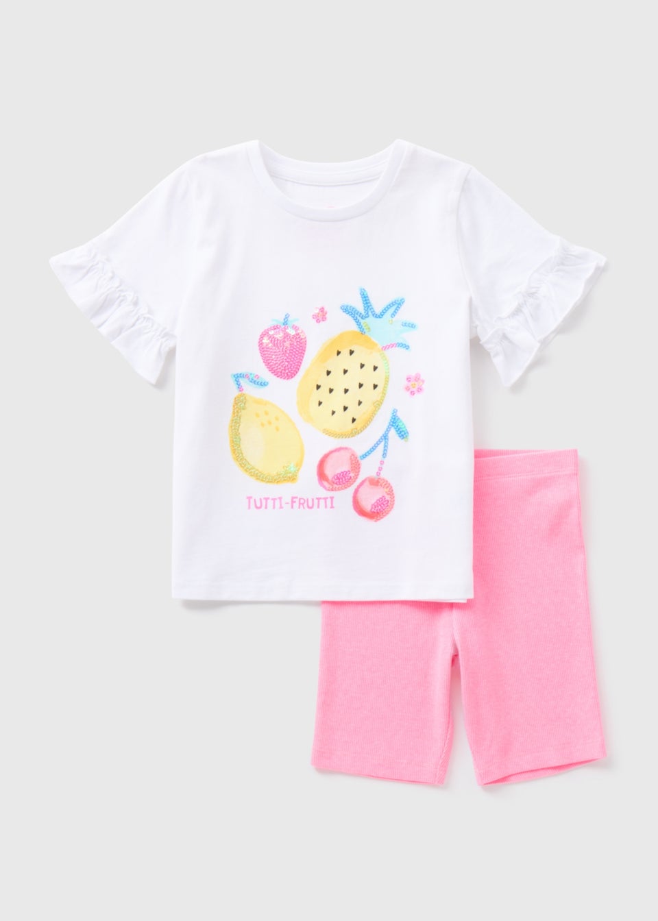 Girls Fruit Salad T-Shirt & Cycle Sorts Set (1-7yrs)