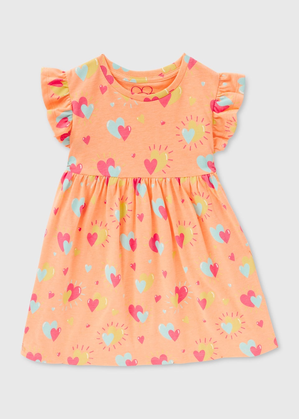 Girls Coral Heart Dress (1-7yrs)