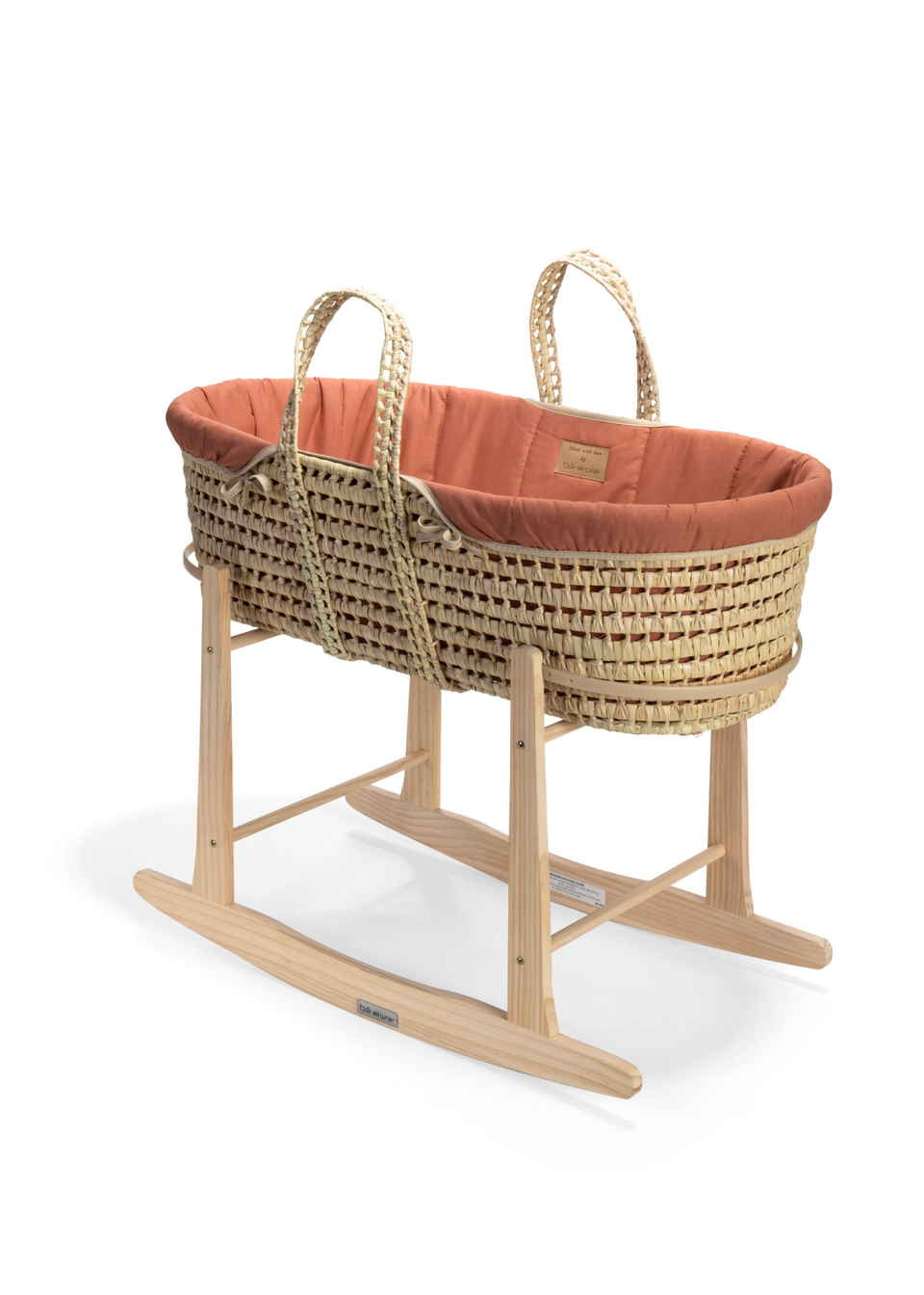 Clair de Lune Organic Palm Moses Basket with Rocking Stand