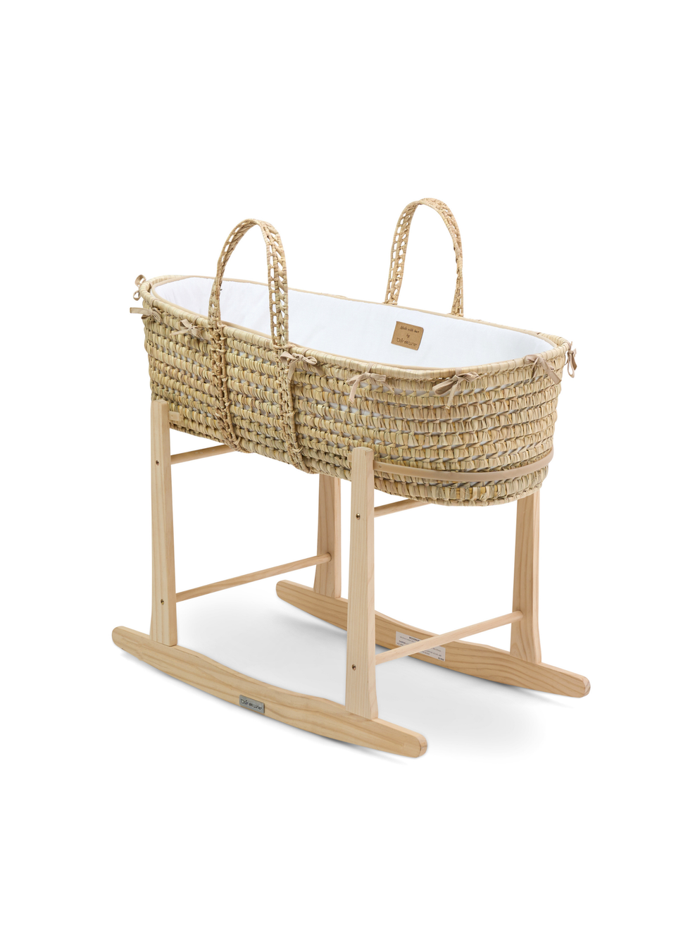 Clair de Lune Savannah Palm Moses Basket with Rocking Stand