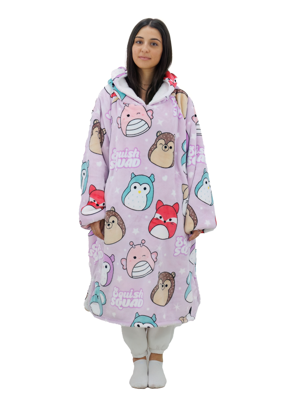 HUGZEE Squishmallows Bright Hooded Wearable Throw