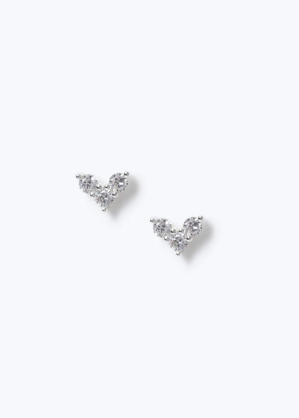 Silver Heart Stud Earrings