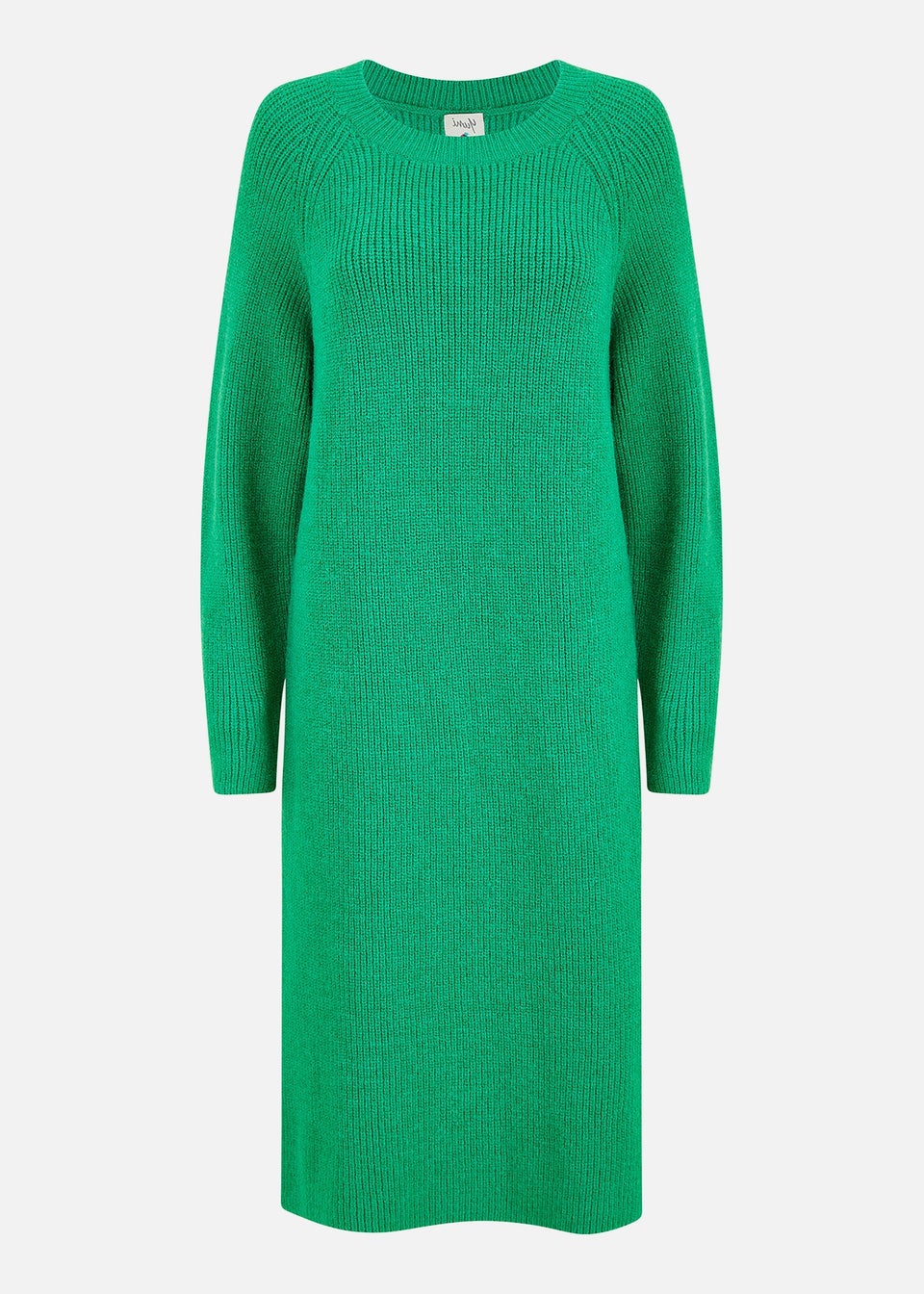 Yumi Knitted Midi Dress In Green