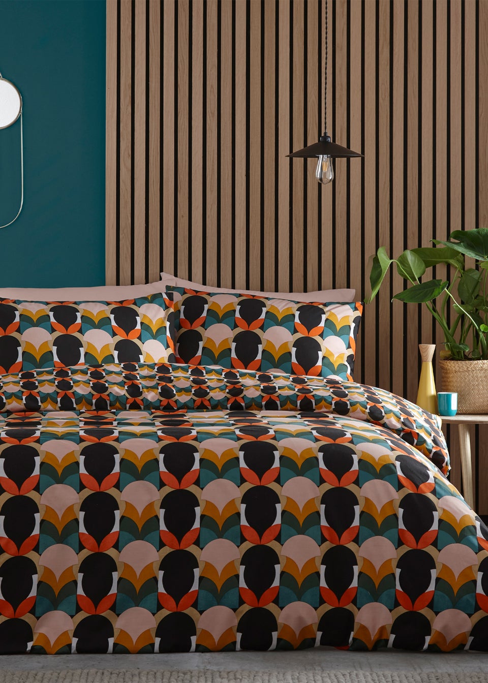 furn. Raeya Art Deco Geometric Duvet Cover Set Multi