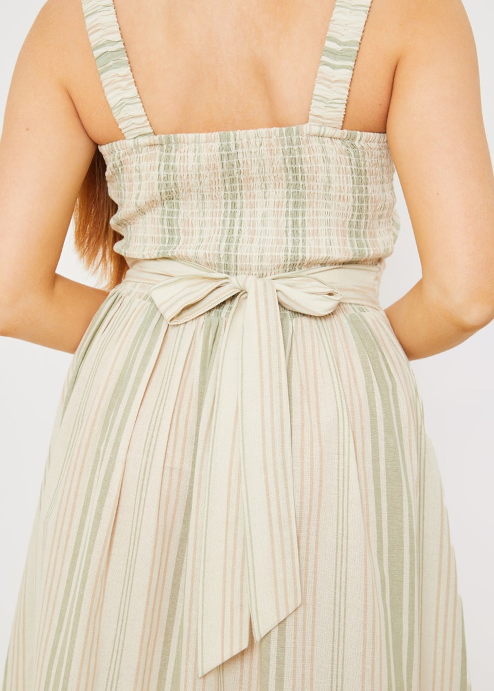 In The Style Stacey Green Tie Back Midi Dress