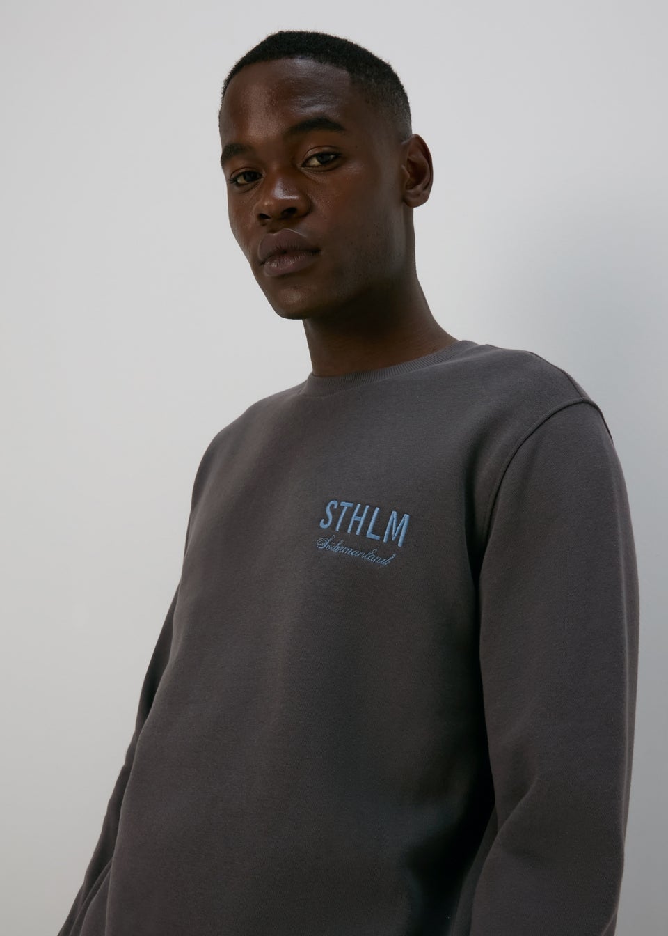 Charcoal Embroidered Sweatshirt