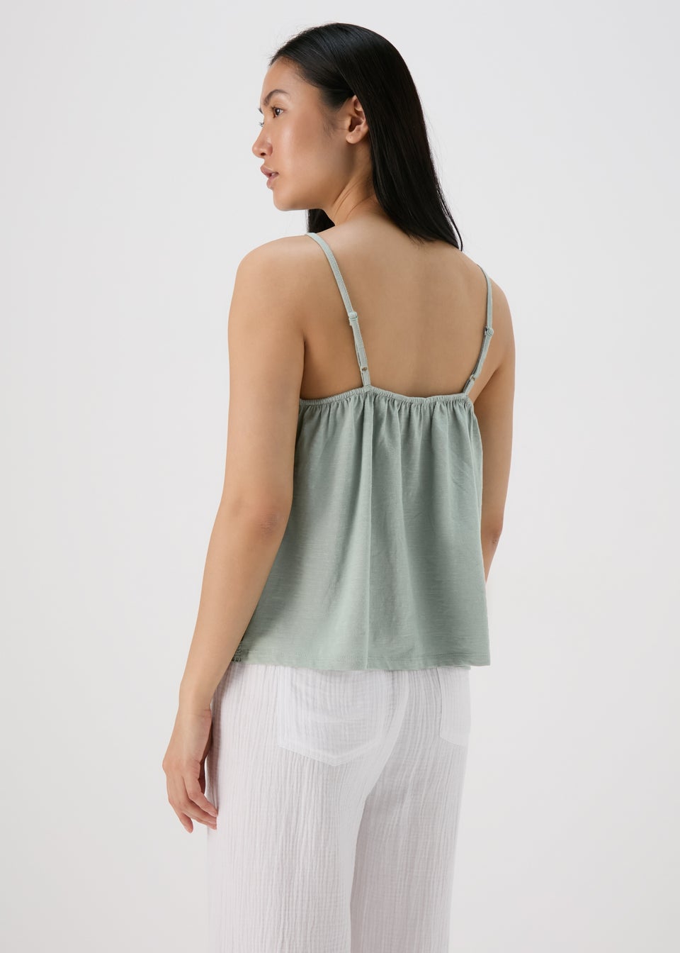 Green Lace Detail Cami Top