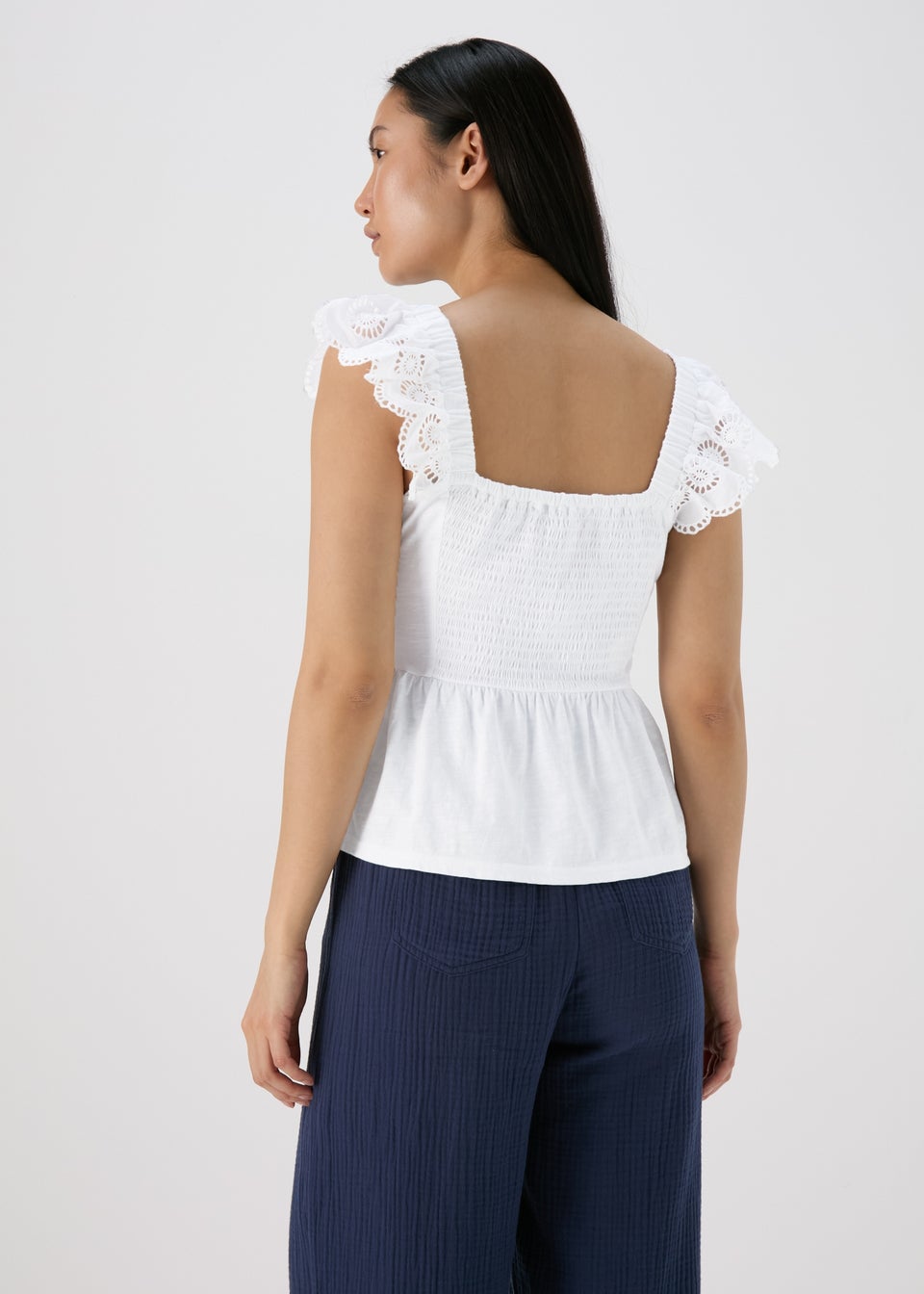 White Shiffley Strap Vest