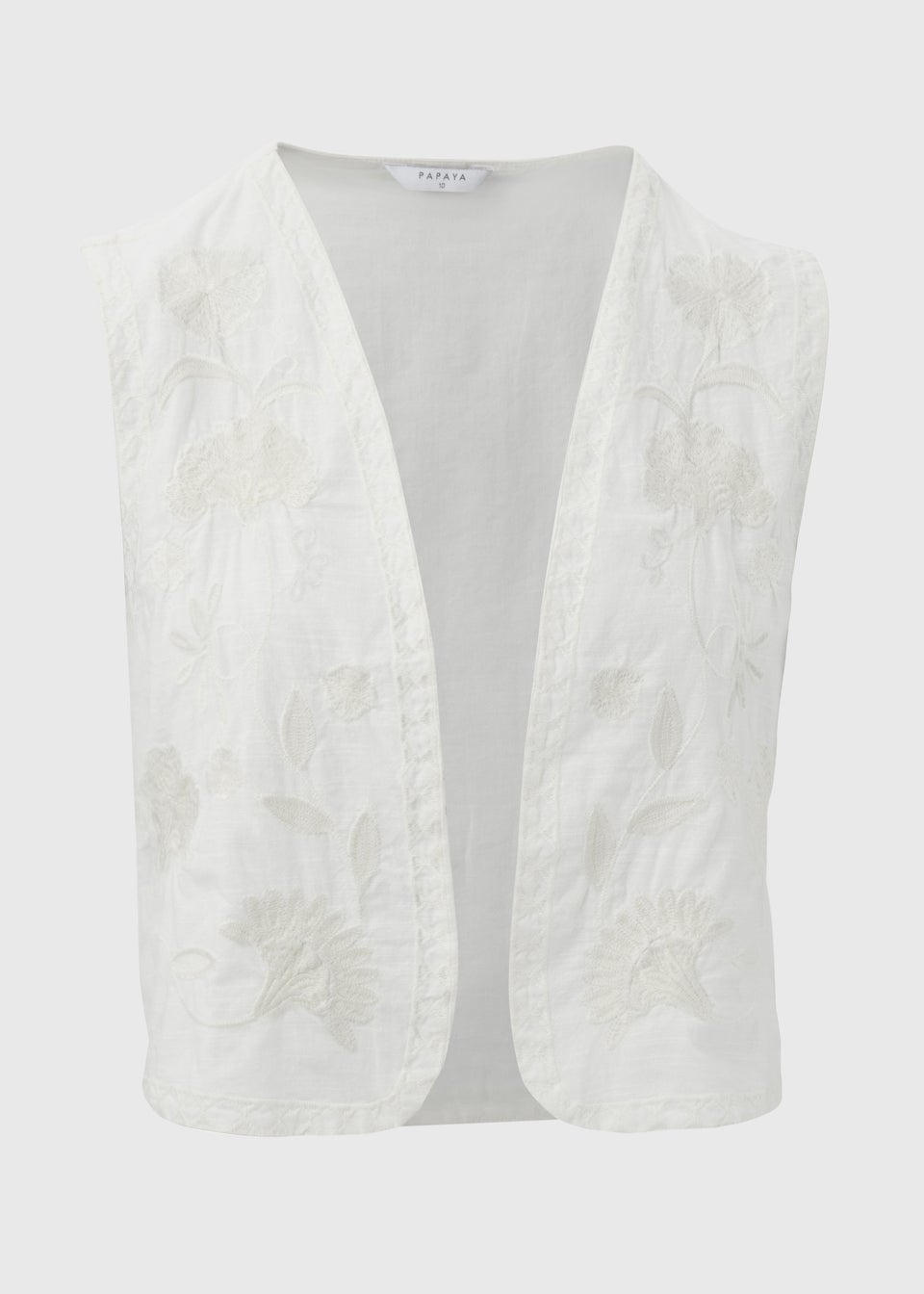 White Embroidered Waistcoat