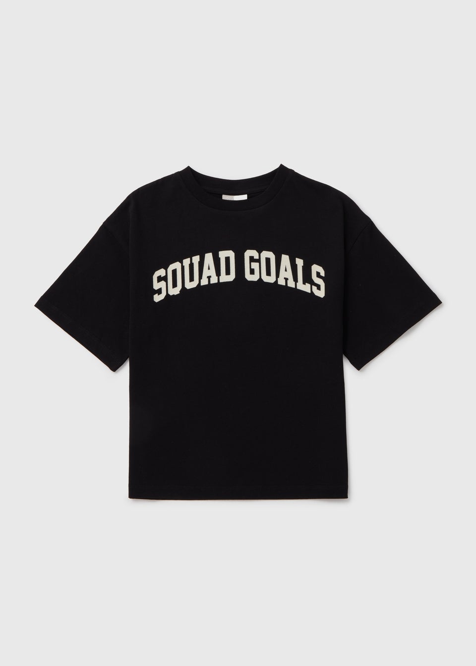 Girls Black Squad Goals T-Shirt (7-13yrs)