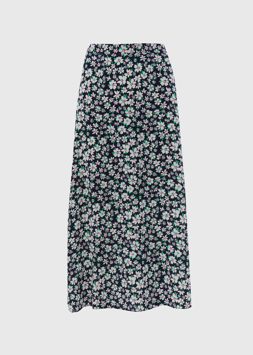 Navy Ditsy Flared Hem Skirt