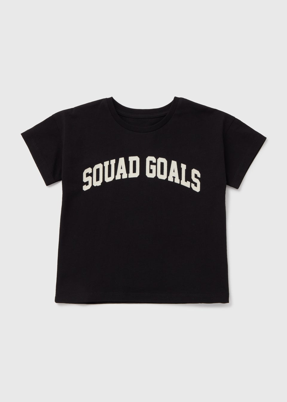 Girls Black Squad Goals T-Shirt (1-7yrs)
