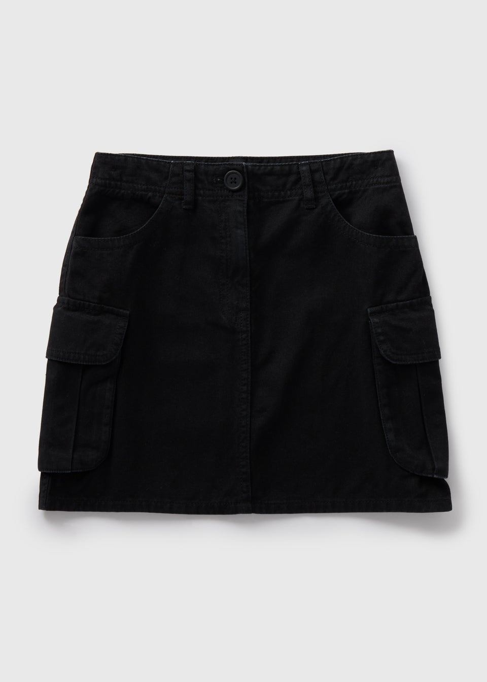 Girls Black Liability Fabric Cargo Skirt (7-15yrs)