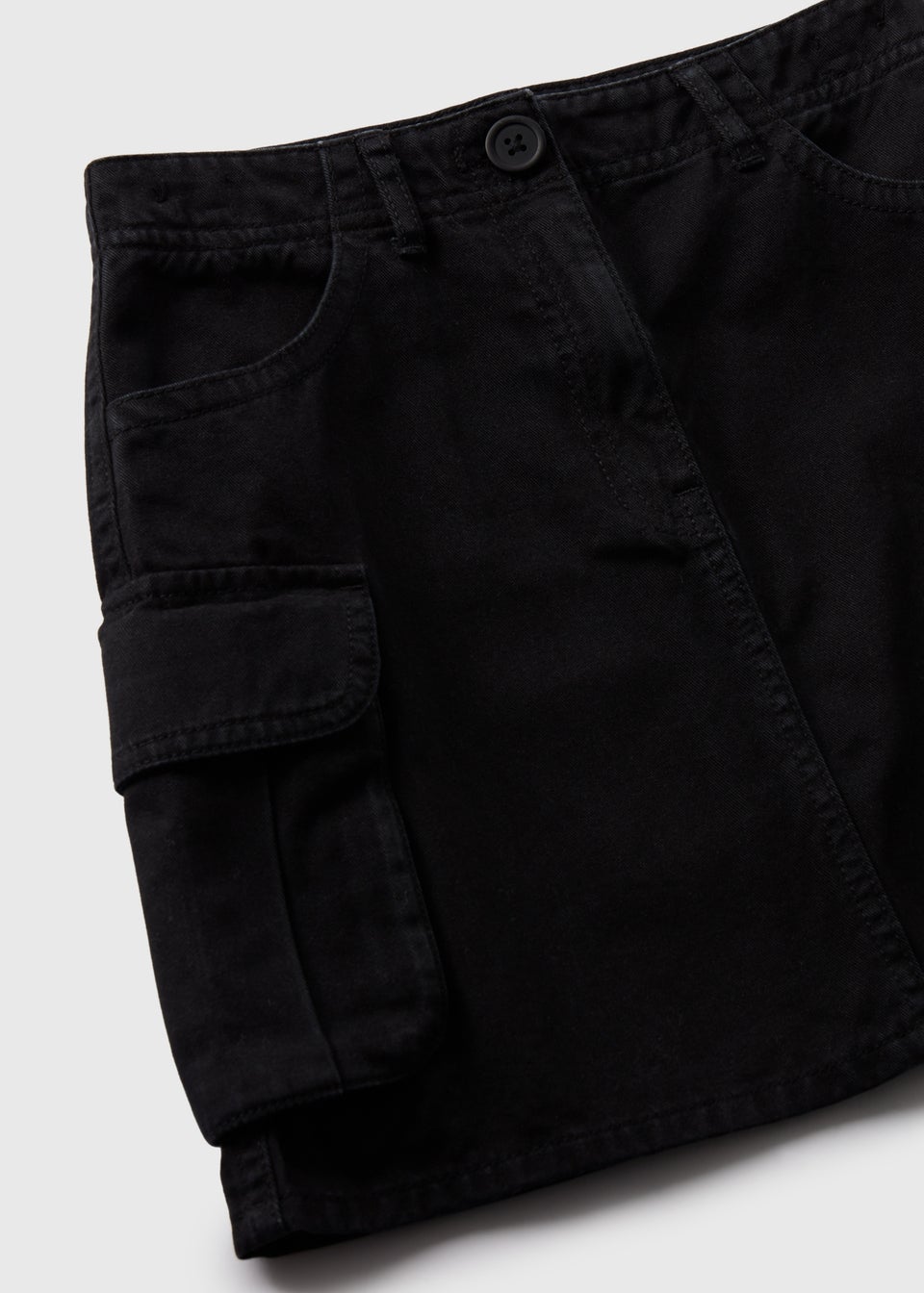 Girls Black Liability Fabric Cargo Skirt (7-15yrs)