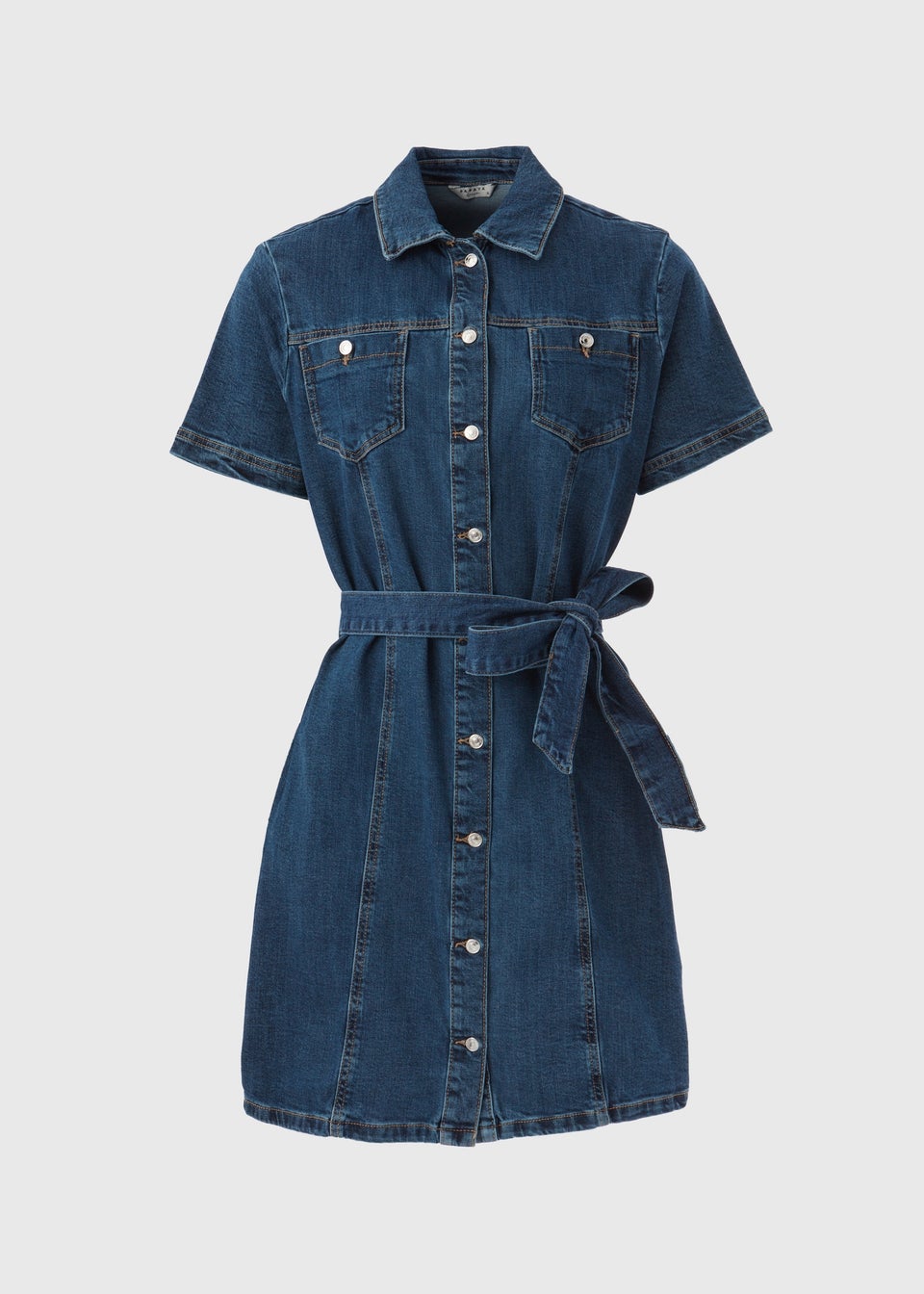 Papaya Petite Dark Wash Denim Utility Dress Matalan