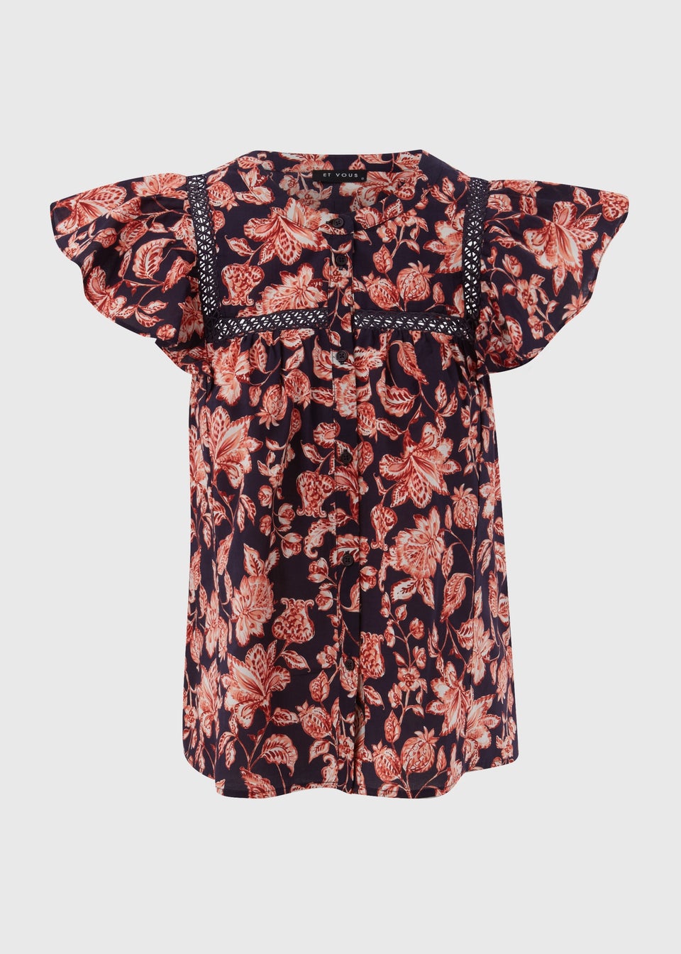 Et Vous Navy Floral Blouse
